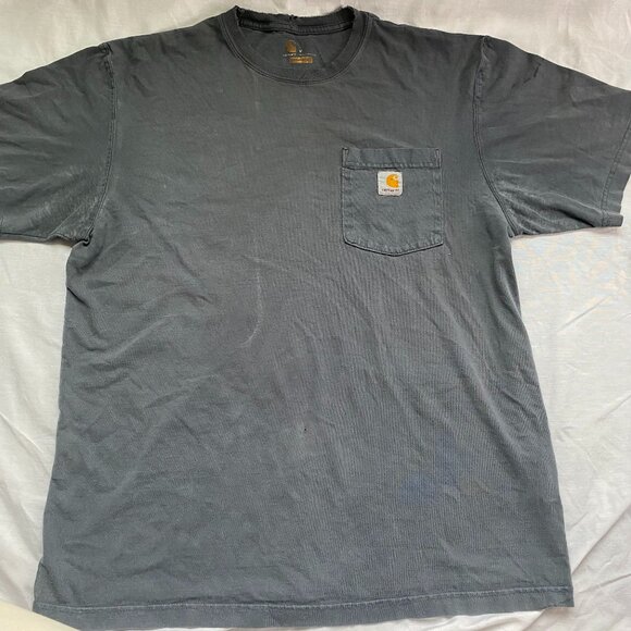 Medium Carhartt Grey Original Fit simple T-shirt - Picture 1 of 6